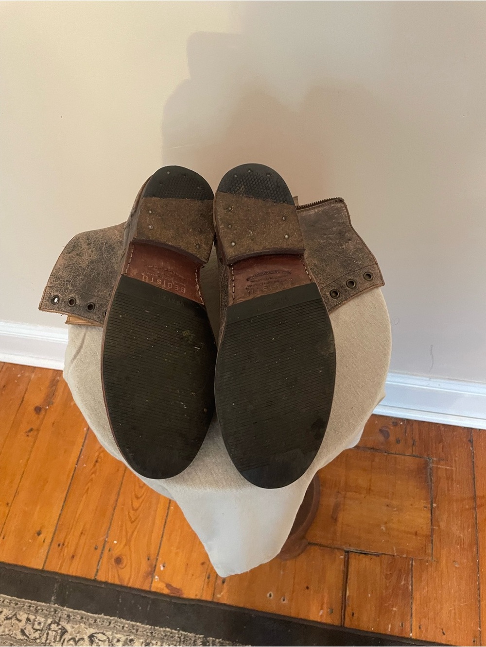 BedStu Distressed Tan Leather Ankle Boots - Picture 7 of 9